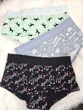 PINK Holiday Theme Boyshorts Bundle